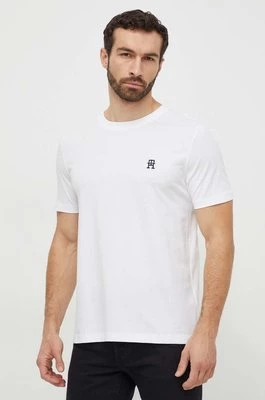 Tommy Hilfiger t-shirt bawełniany męski kolor biały z aplikacją MW0MW33987