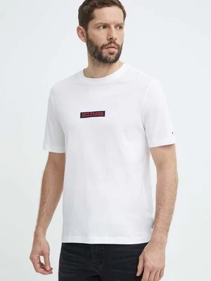 Tommy Hilfiger t-shirt bawełniany męski kolor biały z aplikacją MW0MW34373