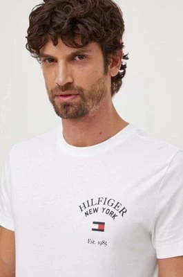 Tommy Hilfiger t-shirt bawełniany męski kolor biały z nadrukiem MW0MW33689
