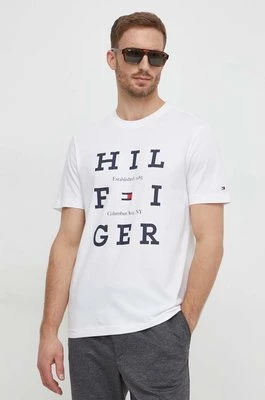 Tommy Hilfiger t-shirt bawełniany męski kolor biały z nadrukiem MW0MW33690