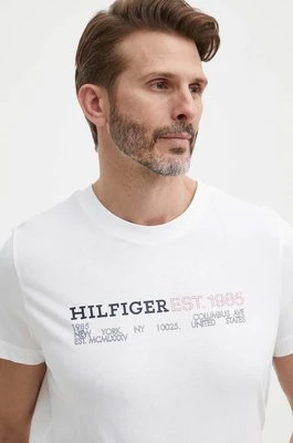 Tommy Hilfiger t-shirt bawełniany męski kolor biały z nadrukiem MW0MW34435