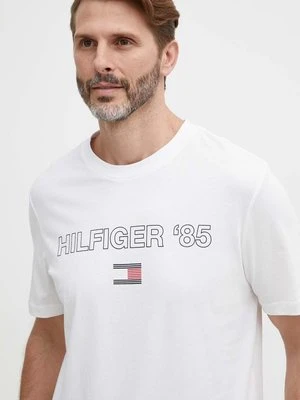 Tommy Hilfiger t-shirt bawełniany męski kolor biały z nadrukiem MW0MW34427