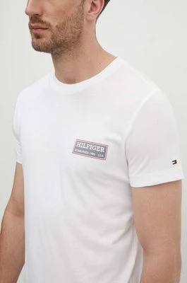 Tommy Hilfiger t-shirt bawełniany męski kolor biały z nadrukiem MW0MW35465
