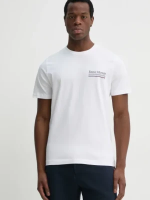 Tommy Hilfiger t-shirt bawełniany męski kolor biały z nadrukiem MW0MW38614