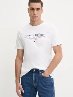 Zdjęcie produktu Tommy Hilfiger t-shirt bawełniany męski kolor biały z nadrukiem MW0MW38621