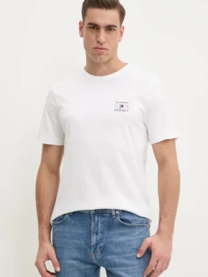 Tommy Hilfiger t-shirt bawełniany męski kolor biały z nadrukiem MW0MW38622