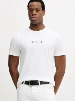 Tommy Hilfiger t-shirt bawełniany męski kolor biały z nadrukiem MW0MW41453