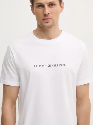 Tommy Hilfiger t-shirt bawełniany męski kolor biały z nadrukiem UM0UM03525