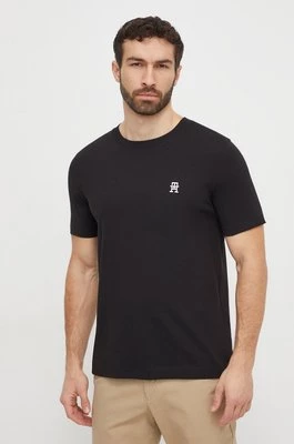 Tommy Hilfiger t-shirt bawełniany męski kolor czarny z aplikacją MW0MW33987