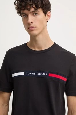 Tommy Hilfiger t-shirt bawełniany męski kolor czarny z aplikacją MW0MW36498