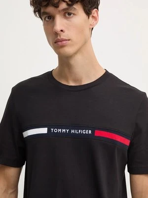 Tommy Hilfiger t-shirt bawełniany męski kolor czarny z aplikacją MW0MW36498