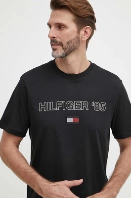 Tommy Hilfiger t-shirt bawełniany męski kolor czarny z nadrukiem MW0MW34427