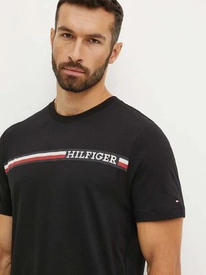 Tommy Hilfiger t-shirt bawełniany męski kolor czarny z nadrukiem MW0MW36739