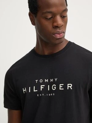 Tommy Hilfiger t-shirt bawełniany męski kolor czarny z nadrukiem MW0MW37448