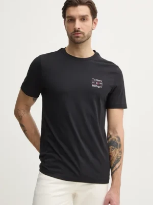 Tommy Hilfiger t-shirt bawełniany męski kolor czarny z nadrukiem MW0MW38622