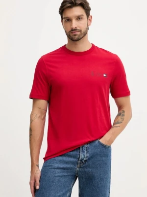 Tommy Hilfiger t-shirt bawełniany męski kolor czerwony gładki MW0MW40011