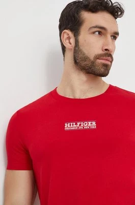 Tommy Hilfiger t-shirt bawełniany męski kolor czerwony z nadrukiem MW0MW34387