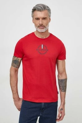 Tommy Hilfiger t-shirt bawełniany męski kolor czerwony z nadrukiem MW0MW34388