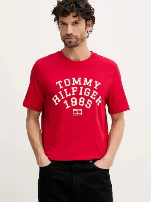 Tommy Hilfiger t-shirt bawełniany męski kolor czerwony z nadrukiem MW0MW41470