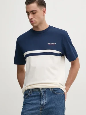 Tommy Hilfiger t-shirt bawełniany męski kolor granatowy wzorzysty MW0MW39169