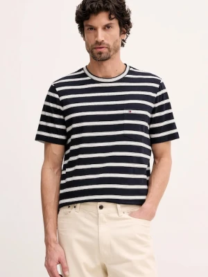 Tommy Hilfiger t-shirt bawełniany męski kolor granatowy wzorzysty MW0MW41378