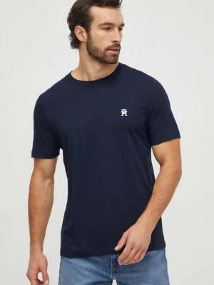 Tommy Hilfiger t-shirt bawełniany męski kolor granatowy z aplikacją MW0MW33987