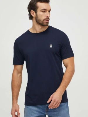 Tommy Hilfiger t-shirt bawełniany męski kolor granatowy z aplikacją MW0MW33987
