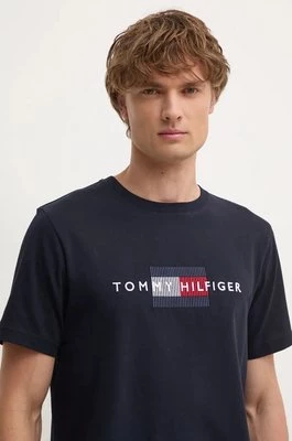 Tommy Hilfiger t-shirt bawełniany męski kolor granatowy z aplikacją MW0MW36455