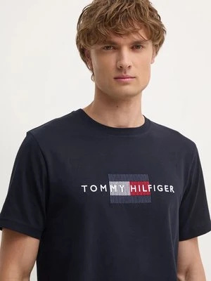 Tommy Hilfiger t-shirt bawełniany męski kolor granatowy z aplikacją MW0MW36455