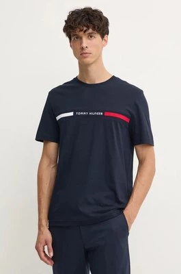 Tommy Hilfiger t-shirt bawełniany męski kolor granatowy z aplikacją MW0MW36498