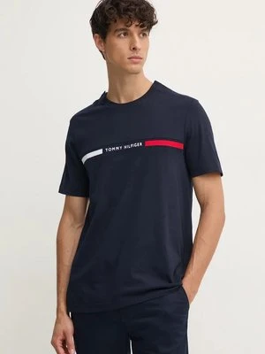 Tommy Hilfiger t-shirt bawełniany męski kolor granatowy z aplikacją MW0MW37390