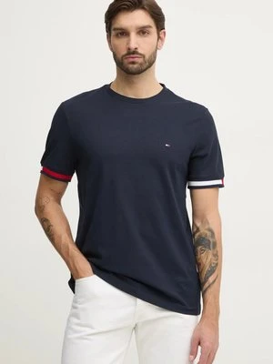 Tommy Hilfiger t-shirt bawełniany męski kolor granatowy z aplikacją MW0MW38078