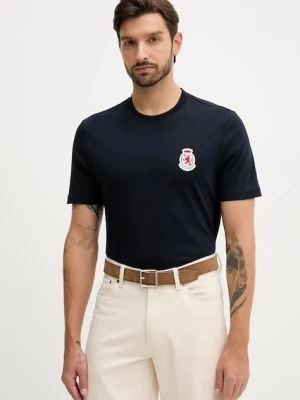 Tommy Hilfiger t-shirt bawełniany męski kolor granatowy z aplikacją MW0MW40024