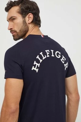 Tommy Hilfiger t-shirt bawełniany męski kolor granatowy z nadrukiem MW0MW33686