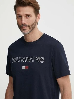 Tommy Hilfiger t-shirt bawełniany męski kolor granatowy z nadrukiem MW0MW34427