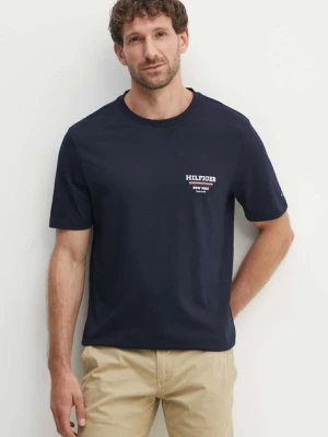 Tommy Hilfiger t-shirt bawełniany męski kolor granatowy z nadrukiem MW0MW36208