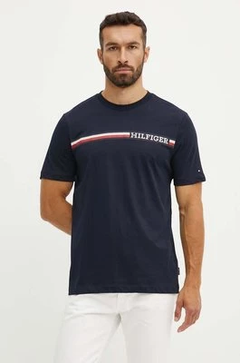 Tommy Hilfiger t-shirt bawełniany męski kolor granatowy z nadrukiem MW0MW36739