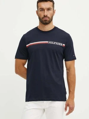 Tommy Hilfiger t-shirt bawełniany męski kolor granatowy z nadrukiem MW0MW36739