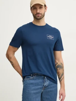 Tommy Hilfiger t-shirt bawełniany męski kolor granatowy z nadrukiem MW0MW37454