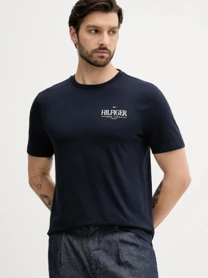 Tommy Hilfiger t-shirt bawełniany męski kolor granatowy z nadrukiem MW0MW39355