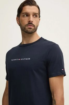 Tommy Hilfiger t-shirt bawełniany męski kolor granatowy z nadrukiem UM0UM03344