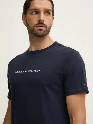 Tommy Hilfiger t-shirt bawełniany męski kolor granatowy z nadrukiem UM0UM03344