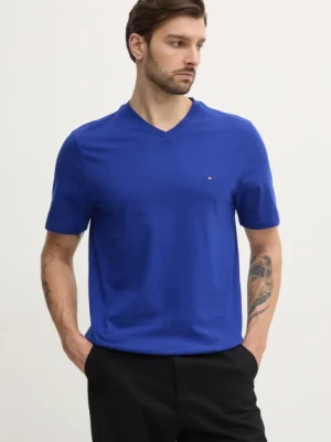 Tommy Hilfiger t-shirt bawełniany męski kolor niebieski gładki MW0MW39249
