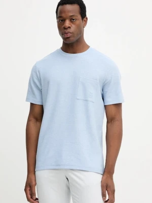 Tommy Hilfiger t-shirt bawełniany męski kolor niebieski gładki MW0MW39365