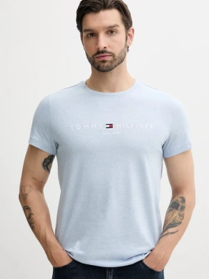 Tommy Hilfiger t-shirt bawełniany męski kolor niebieski z aplikacją MW0MW11797