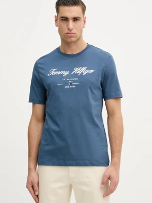 Tommy Hilfiger T-shirt męski bawełniany niebieski
