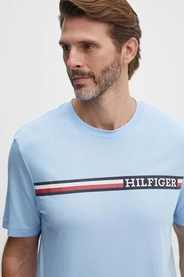 Tommy Hilfiger t-shirt bawełniany męski kolor niebieski z nadrukiem MW0MW36739