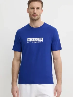 Tommy Hilfiger t-shirt bawełniany męski kolor niebieski z nadrukiem MW0MW39149