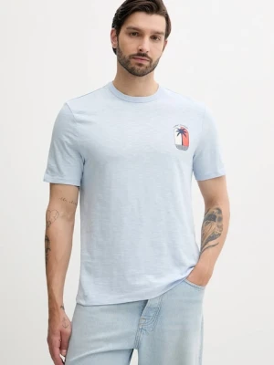 Tommy Hilfiger t-shirt bawełniany męski kolor niebieski z nadrukiem MW0MW39354