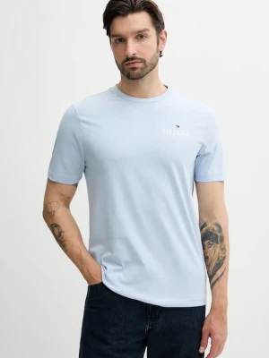 Tommy Hilfiger t-shirt bawełniany męski kolor niebieski z nadrukiem MW0MW39355